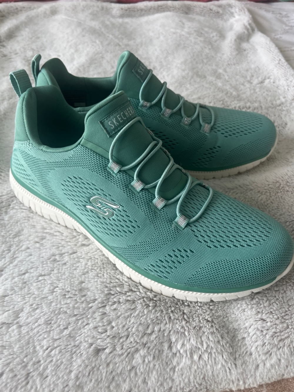 Skechers Teal Slip-On Athletic Sneakers for Women